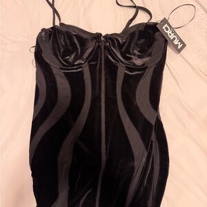 Black Velvet Sculpted Maxi Dress